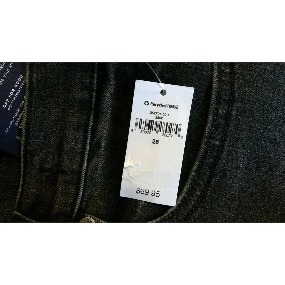NWT GAP Women's Classic Straight Jeans 28 Faded Black Stretch #50679 - Picture 3 of 6
